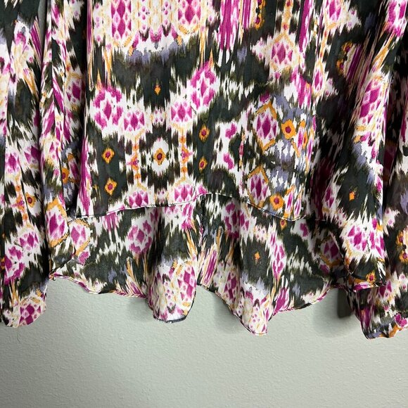 NEW Show Me Your Mumu Chelsey St. Gaudens Top Ikat Semi-Sheer High-Low Small - Picture 5 of 10